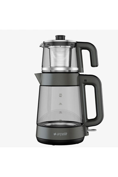 Empressco Gri LED Işıklı Cam Kettle Çay ve Su Isıtıcı, modern ve şık tasarım