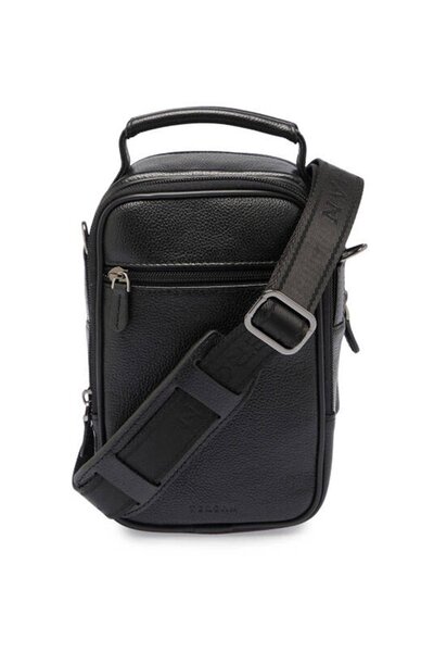 Tergan S1Pc0002192-A6F Leather Men's Portfolio Briefcase - Black