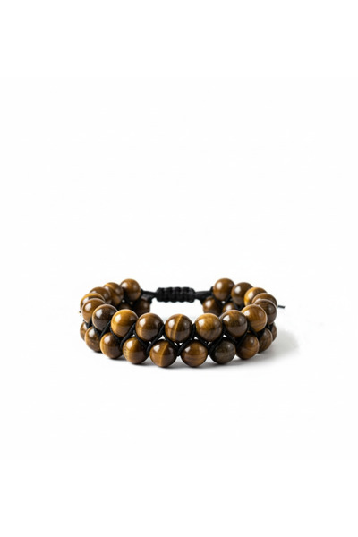 Efulim Hediyelik Natural Tiger's Eye Macrame Bracelet, Adjustable 8 mm Aaa Qu...
