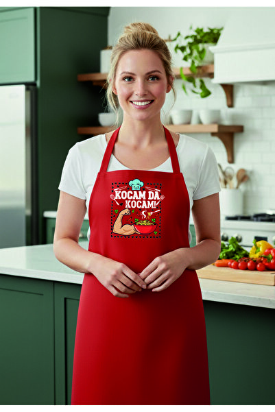 Gülars kocamda kocam baskılı mutfak önlüğü