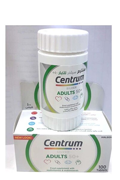Centum مكمل غذائي فايزر سنتروم سيلفر للبالغين من سن 50 عامًا فما فوق مع الفيتامينات والمعادن المتعددة