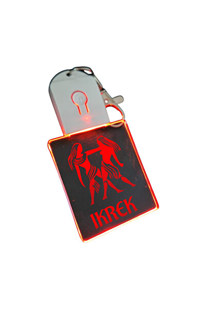 T&M Personalizare Breloc LED acrilic cu zodia Ikrek-Gemeni-v3, horoscop multi...