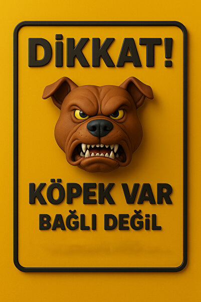 sıradışıhediyem لافتة تحذيرية معدنية '주의، كلب قد لا يكون مربوطًا' مقاس 20×15 سم
