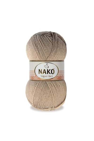 NAKO 5 τεμάχια Super Pearl πλεκτό νήμα 1729 Milky Brown