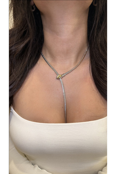 Fern Jewelry قلادة على شكل ثعبان قابلة للتعديل باللون الذهبي / الفضي