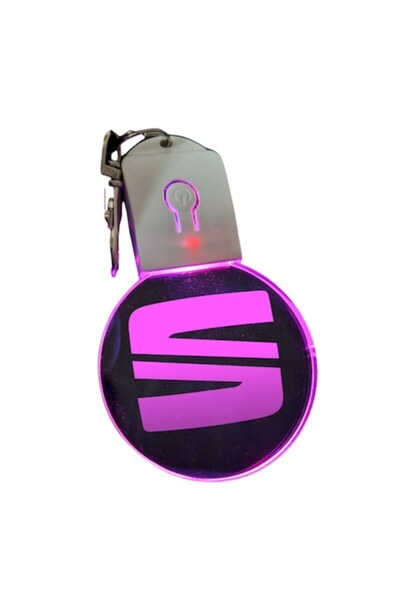 T&M Personalizare Breloc LED acrilic - Scaun Auto cu baterie, rotund multicolor