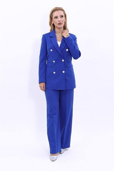 ÖNDER ÖZSOY Men's Lapel Collar Blazer Jacket & Wide Leg Trousers-Saks