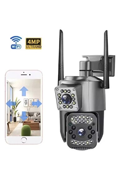ADR 4K ULTRA HD GECE GÖRÜŞLÜ ÇİFT KAMERALI GÜVENLİK KAMERASI DIŞ ve İÇ MEKAN ...