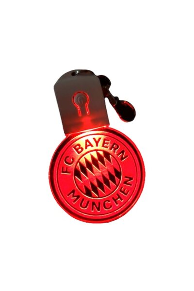 T&M Personalizare Breloc acrilic cu LED Bayern München, fotbal, alimentat cu baterii, multicolor