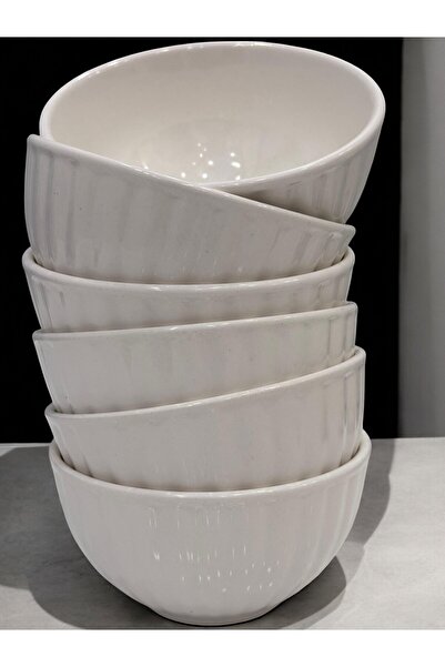 D&Y GAUDERY Kütahya Serisi 1.Sınıf 6'lı Badem Yuvarlak Çorba Kasesi Takımı Ko...