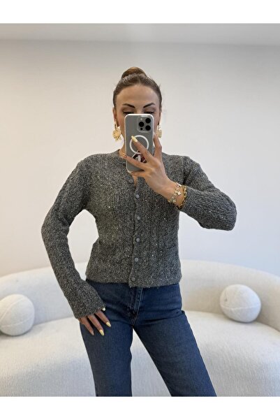 Genel Markalar HIRKA SİMLİ PAYETLİ ÇİFT CEPLİ HIRKA DÜĞMELİ