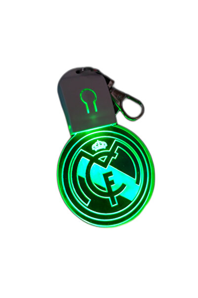 T&M Personalizare Breloc LED acrilic Madrid FC, fotbal, rotund, multicolor, b...