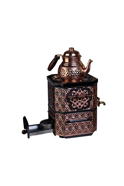 woodhub Nostalgic Gel Tea Samovar, Stylish and Traditional Design with Copper Teapot