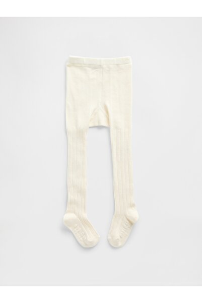 GAP Bebek Kırık Beyaz Pull-On Fitilli Külotlu Çorap