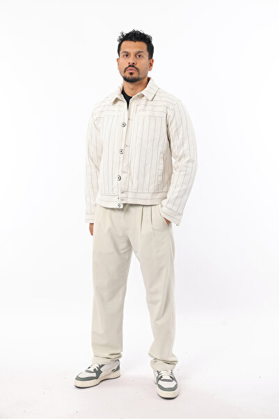 Rodrigo Ανδρικό εποχιακό μπουφάν Bomber με επένδυση με κουμπιά και ριγέ παλτό