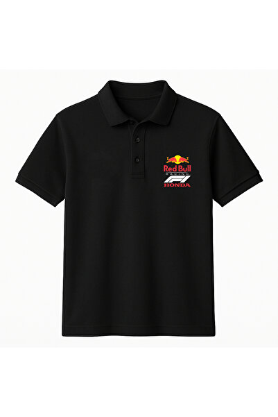 Edizen Μπλουζάκι με γιακά πόλο μαύρο ύφασμα από βαμβάκι Red Bull 100% μαλακό ...