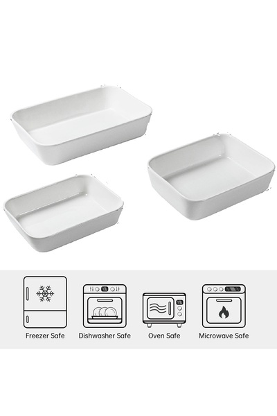 REFAN Rectangular ceramic oven tray, 28.7 x 21.4 x 6.3 cm