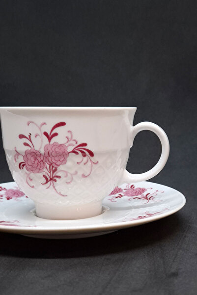 Bavaria فنجان شاي بورسلين عتيق من سيلتمان ويدين مع زهور وردية، قطعتين، 170 مل