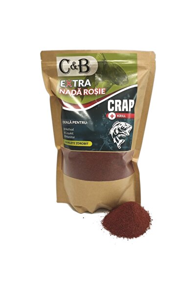 C&B Extra Groundbait, Krill, 1kg, red