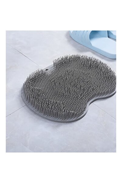 OEM Πατάκι ντους σιλικόνης για μασάζ ποδιών και πλάτης, καθαρισμού, 30x23 cm, σκούρο γκρι