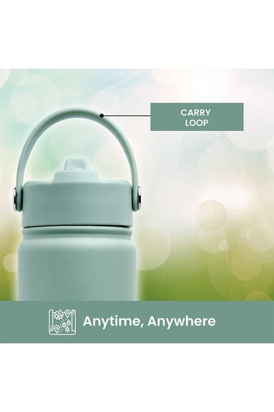 Bamboo Bark 1000 ML Insulated Water Bottle with Sipper Lid – Stainless Steel Double Wall Vacuum Flask