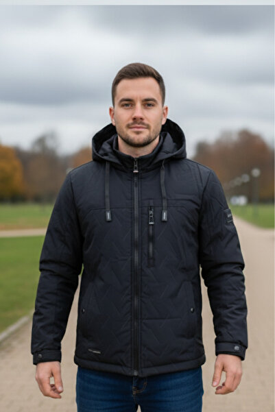 embody Jachetă impermeabilă bărbătească, cu glugă detașabilă, buzunare, cu fe...