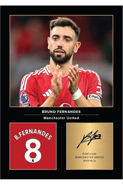 Emoda home Trove لوحة فنية جدارية - صورة فوتوغرافية موقعة من برونو فرنانديز، مقاس A4، 20×30 سم، بدون إطار، تذكارات كرة قدم