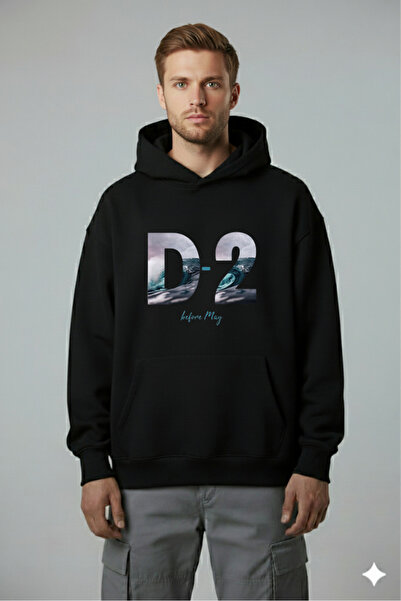 LORVEX D-2 Pulover supradimensionat cu imprimeu tricou