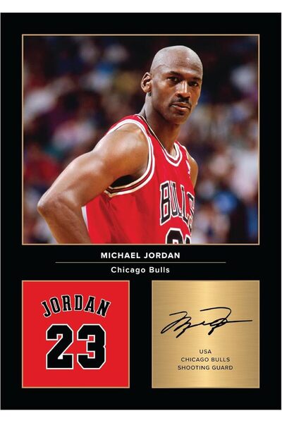 Emoda home Trove Wall Art – Michael Jordan Signed A4 Photo Print, 20x30 cm Un...