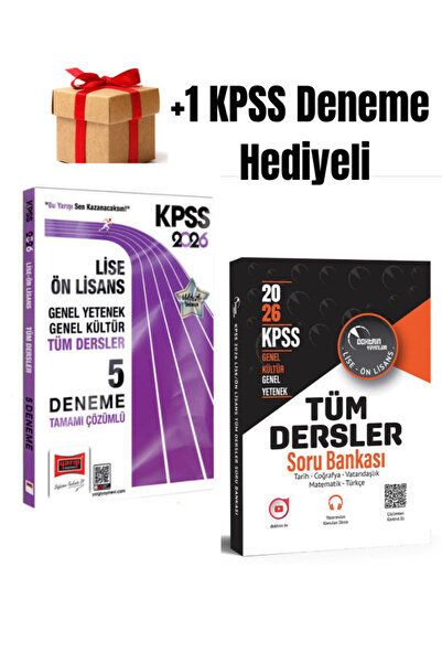 Doktrin Yayınları 2026 KPSS Lise Ön Lisans 5 Deneme + KPSS Tüm Dersler Soru Bankası +1 KPSS Deneme Hediye
