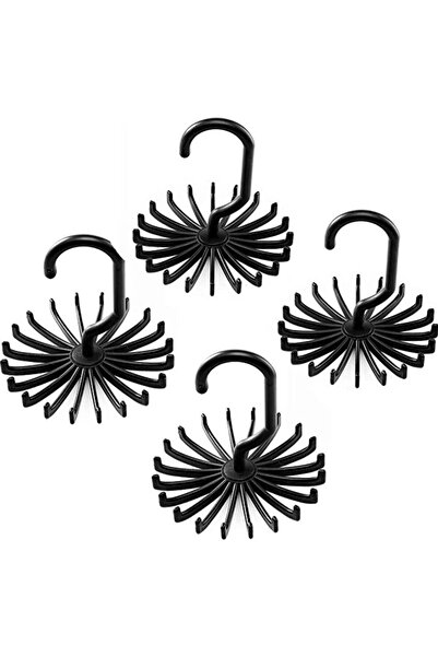 Mirfa مجموعة من 4 علاقات ربطات عنق موفرة للمساحة، منظم تعليق مريح مع 20 خطافً...