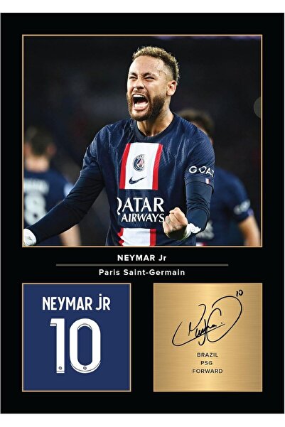 Emoda home Trove لوحة فنية جدارية - صورة نيمار جونيور مطبوعة A4، 20×30 سم، تذكارات باريس سان جيرمان بدون إطار