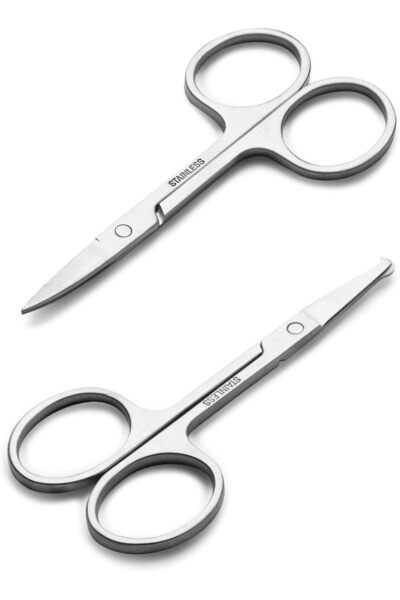 nivex مقص صغير لشعر الوجه للرجال والنساء - تشذيب الحواجب والأنف والشارب واللحية والرموش