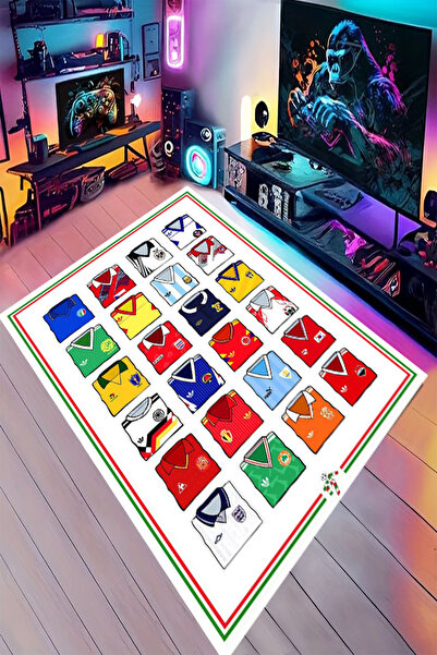 Reyhani EFSANE FORMALAR Desenli Kaymaz Taban Makinede Yıkanabilir Gaming Oyun...