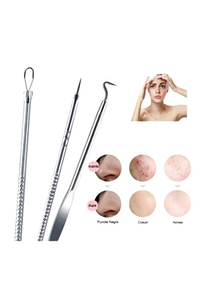 NEO Set 3 Tweezers for Blackhead Removal, Comedones, Acne, Cosmetic Tools, Stainless Steel, Neo™