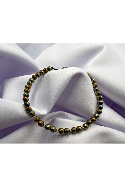 OEM Brățară cu hematit de iris și bilute din aur 585 14K - Reglabila