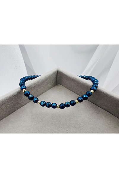 OEM Brățară cu hematit albastru și mărgele de aur 585 14k cod: BRPS46