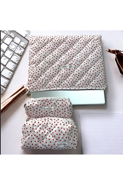 etoiles legend Heart Patterned Three-Piece Suit Bag Set