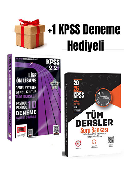 Doktrin Yayınları 2026 KPSS Lise Ön Lisans 10 Deneme + KPSS Tüm Dersler Soru Bankası +1 KPSS Deneme Hediye