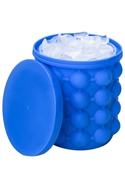 OEM Φόρμα για παγάκια, μεγάλο δοχείο σιλικόνης 2 σε 1, φορητό, σκούρο μπλε