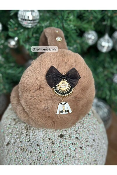 QUEEN AKSESUAR سماعات أذن فاخرة بتصميم ريشي من القطيفة قابلة للطي مع حماية من...