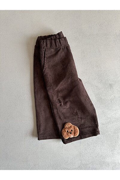 Purdy Plum Ayıcıklı Detaylı Kadife Çocuk Pantolon
