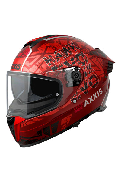 AXXIS Kapalı Kask Hawk Evo Sv C5 Let's Ride Mat Kırmızı
