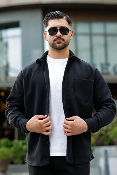 MENCOD Lycra Half Oversize Pocket Shirt