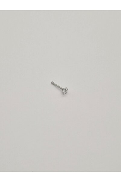 Set Paslanmaz Çelik ( 3 mm ) 'KARE' Zirkon Taşlı Burun Piercing Hızma ( Bar uzunluğu 7mm)