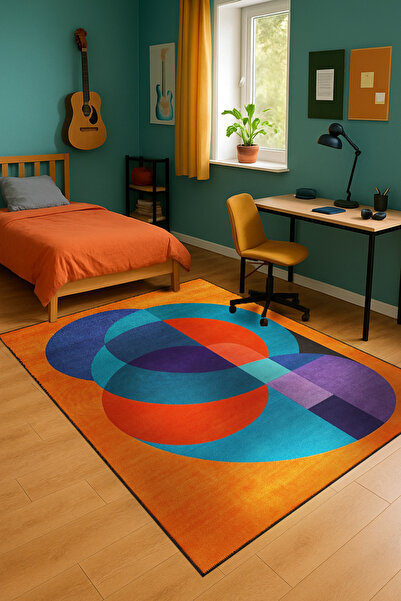 Rugs Modern Halı سجادة MOSSO متعددة الألوان بنمط هندسي تجريدي وقاعدة منسوجة، ...