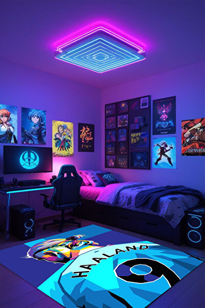 Reyhani HAALAND Desenli Kaymaz Taban Makinede Yıkanabilir Gaming Oyuncu Gamer...
