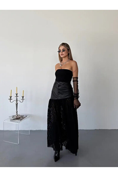 By ÖTE Fusta din dantelă din piele premium