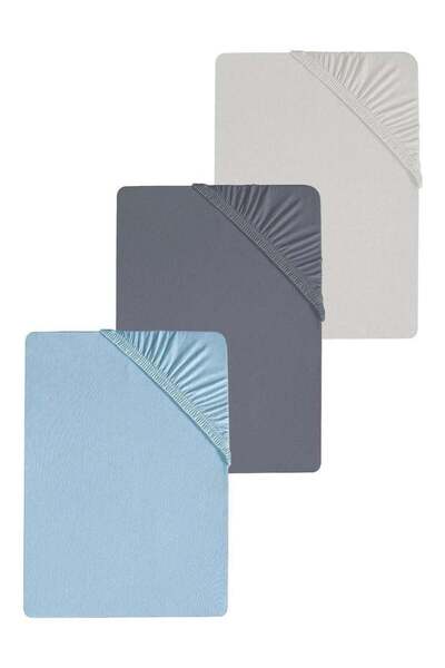 COTENCONCEPT 3 قطع ملاءة سرير مزدوجة من القطن العادي مقاس 200 × 200 سم من القطن الممشط المرن