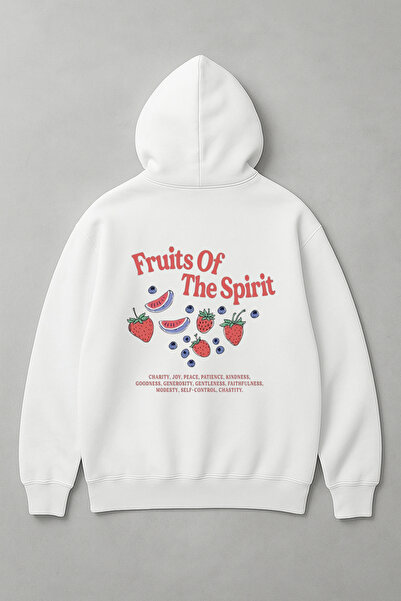 LORVEX Hanorac supradimensionat pentru femei cu imprimeu Fructele Spiritului ...